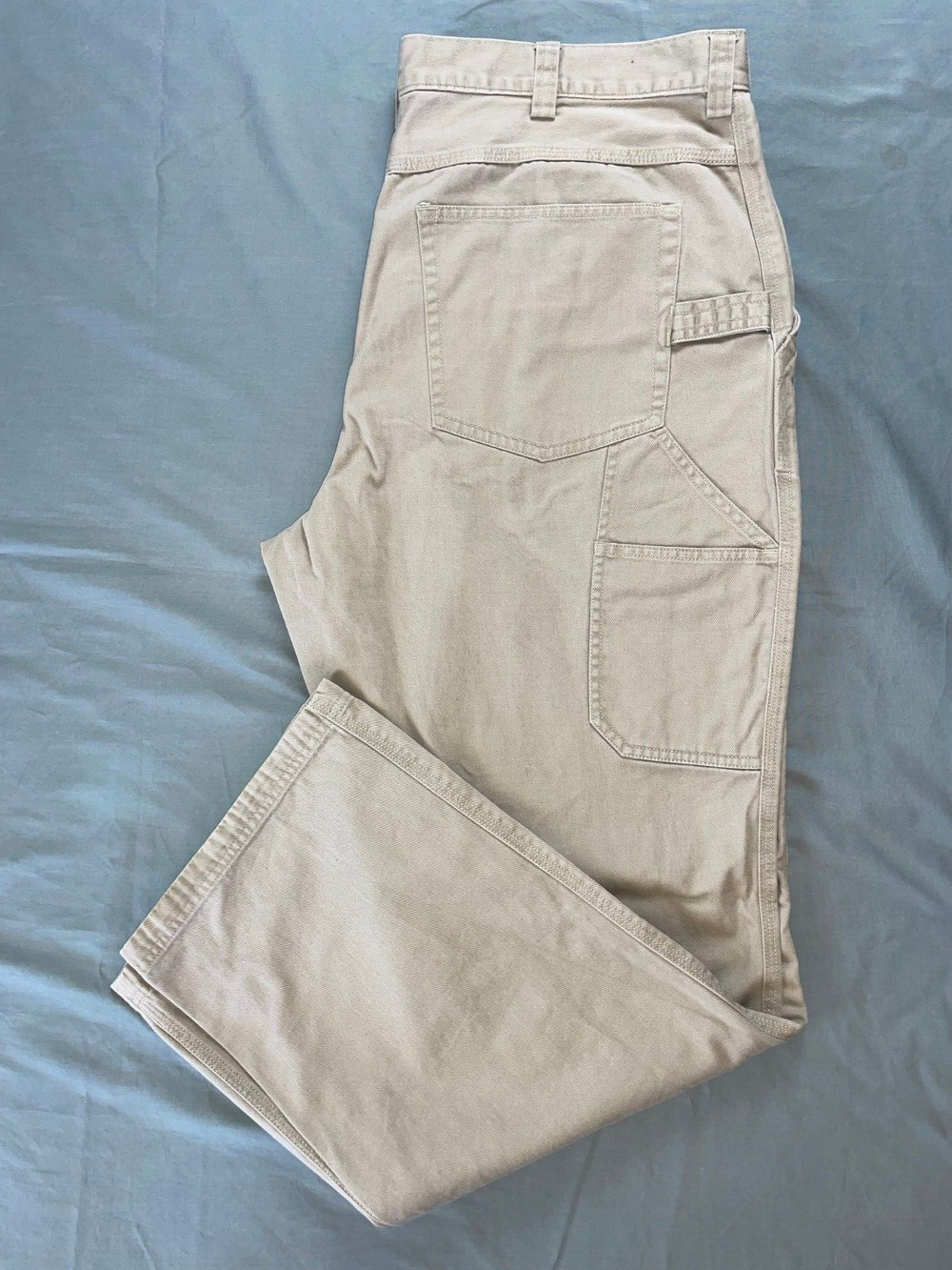 Duluth Everyday Twill Relaxed Fit Cotton Carpenter Pants. Beige, Men's 40X31 EUC